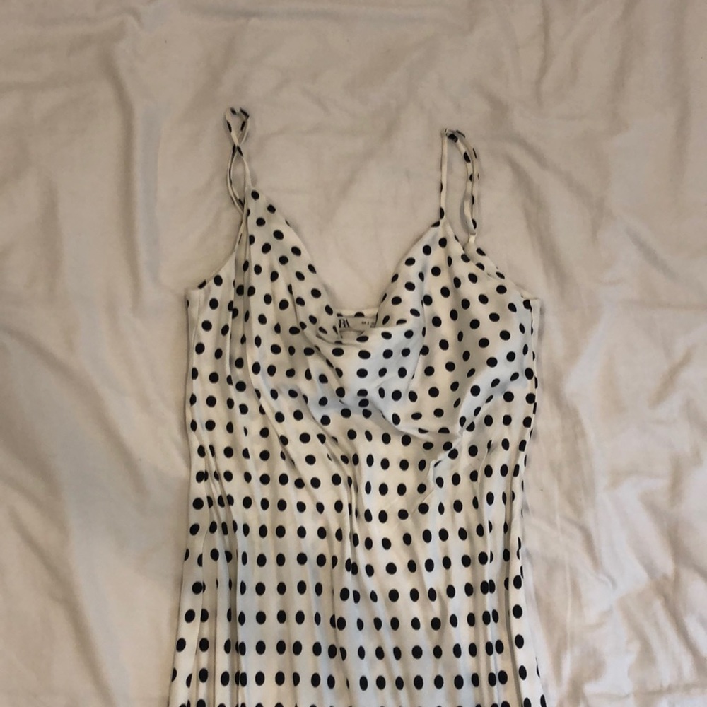 Polka dot silk midi / maxi length dress!!